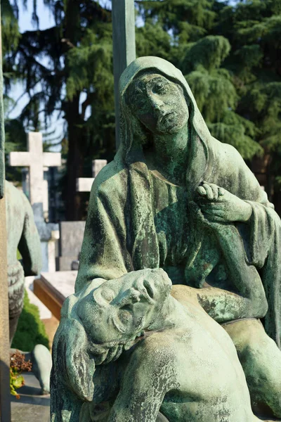 Milan Lombardy Italy Historic Cemetery Known Cimitero Monumentale Tomb Statue — Stock Photo, Image