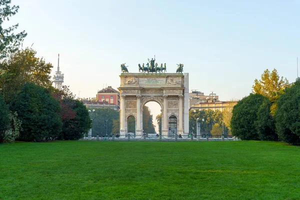 Milan Lombardie Itálie Historický Park Známý Jako Parco Sempione Listopadu — Stock fotografie