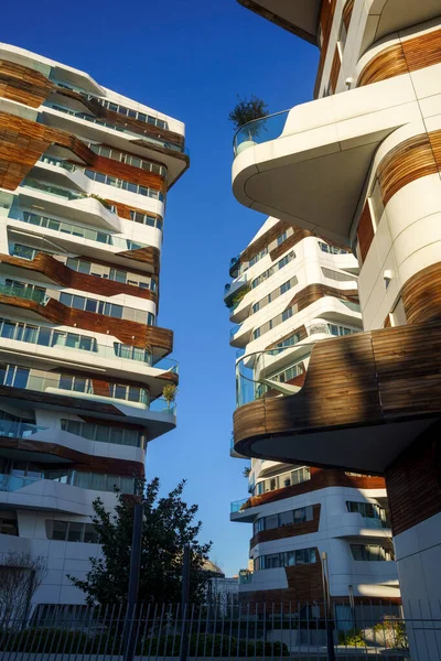 Milán Lombardía Italia Moderno Parque Citylife Los Edificios Residenciales Hadid — Foto de Stock