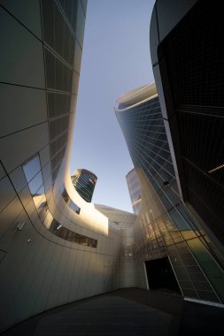 Milan, Lombardiya İtalya: modern Citylife Park. Isozaki, Hadid ve Libeskind kuleleri