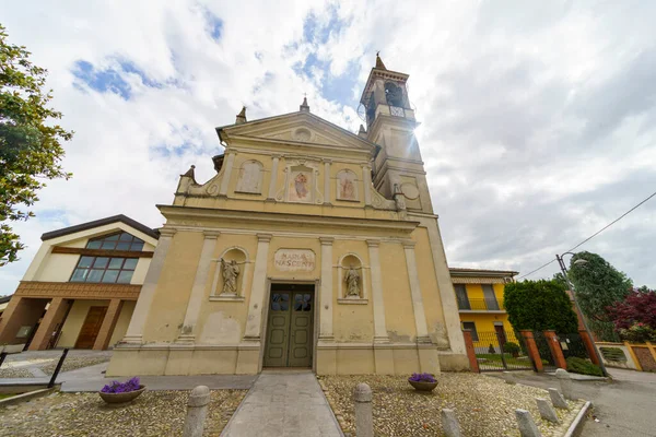 Facade Old Church Giussago Pavia Province Lombardy Italy — Foto de Stock