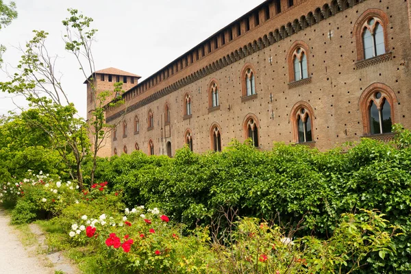 Buiten Het Middeleeuwse Kasteel Pavia Lombardije Italië Bekend Als Castello — Stockfoto