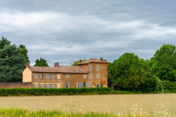 Rural Landscape Pavia Province Lombardy Italy Ticino Rivers Springtime Farm — Foto Stock