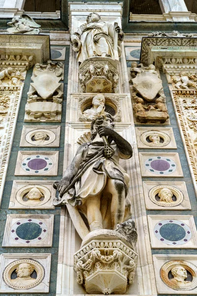 Certosa Pavia Exterior Histórica Abadia Pavia Lombardia Itália Detalhe Fachada — Fotografia de Stock