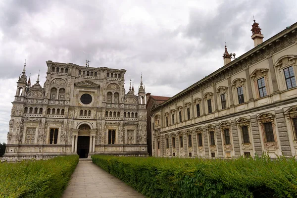 Certosa Pavia Exterior Abadía Histórica Provincia Pavía Lombardía Italia Fachada —  Fotos de Stock