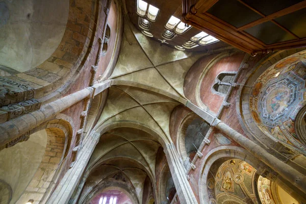 Pavia Lombardia Włochy Wnętrze San Michele Maggiore Średniowieczna Bazylika Zbudowana — Zdjęcie stockowe