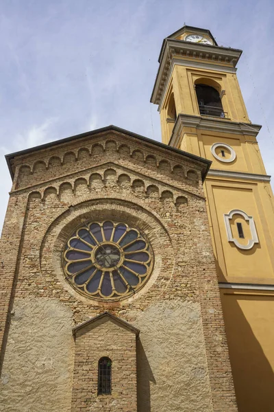 Wnętrze Średniowiecznego Kościoła San Pietro Cassano Spinola Prowincji Alessandria Piemont — Zdjęcie stockowe