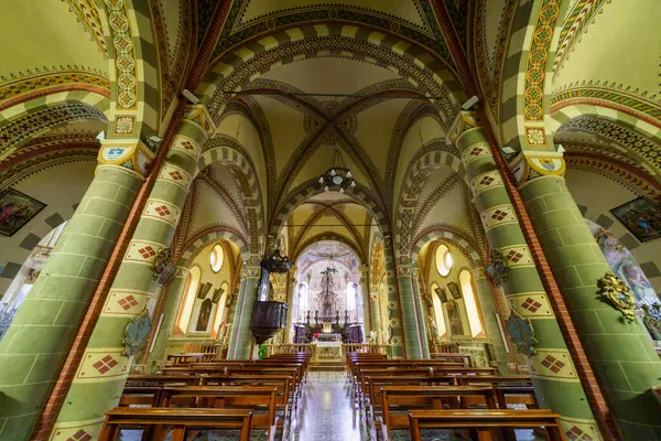 Mombaruzzo Asti Province Monferrato Piedmont Italy Interior Medieval Sant Antonio — Stock Photo, Image