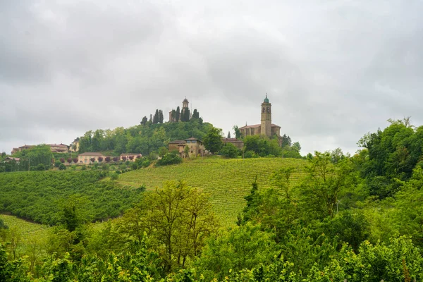 Αγροτικό Τοπίο Στο Monferrato Μνημείο Παγκόσμιας Κληρονομιάς Της Unesco Κοντά — Φωτογραφία Αρχείου