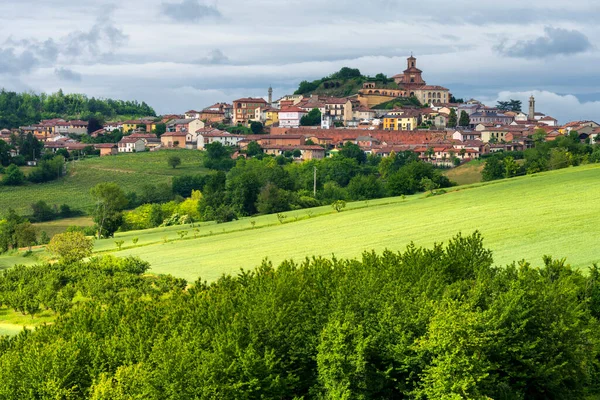 Αγροτικό Τοπίο Στο Monferrato Μνημείο Παγκόσμιας Κληρονομιάς Της Unesco Κοντά — Φωτογραφία Αρχείου