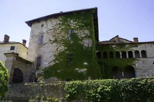 Esterno Del Castello Medievale Castelnuovo Bormida Alessandria Provincia Monferrato Piemonte — Foto Stock