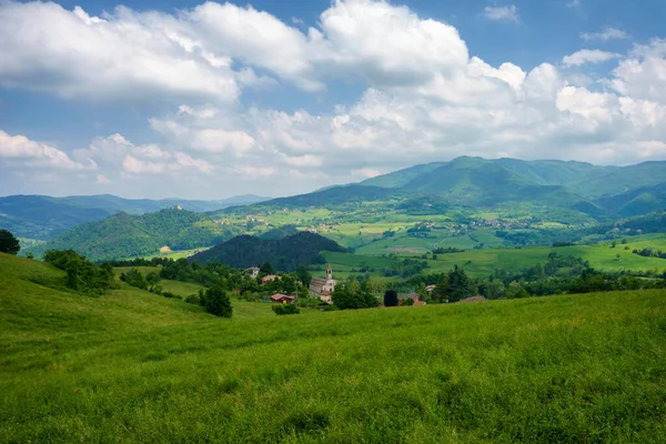 Ländliche Landschaft Frühling Oltrepo Pavese Provinz Pavia Lombardei Italien Der — Stockfoto