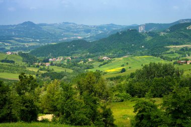 Brignano ve Serra del Monte, Alessandria ili, Piedmont, İtalya yakınlarındaki Piedmont 'ta kırsal alan