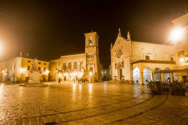Norcia by night — Stock Photo, Image