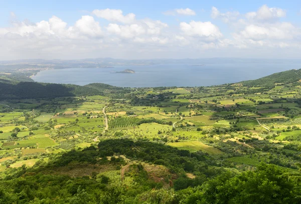 Bolsena-sjön från Montefiascone — Stockfoto