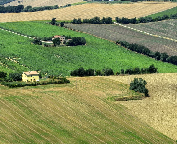 Krajobraz lato w Marche (Włochy) — Zdjęcie stockowe