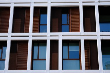 Modern residential building along via Faravelli in Milan, Lombardy, Italy