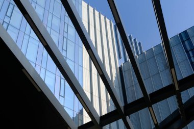 Modern office building along via Gattamelata in Milan, Lombardy, Italy