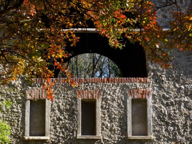Mulini Asciutti, Monza parkındaki eski binalar, Brianza, Lombardy, İtalya, Ekim ayında.