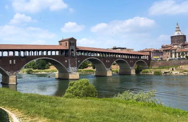 Pavia (Italia): ponte coperto — Foto Stock