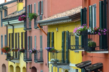 Pavia (Italy): colorful houses clipart