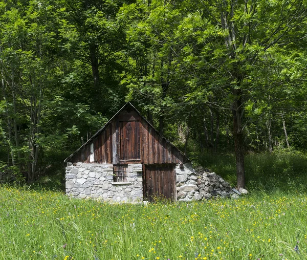 Μικρό εξοχικό σπίτι στις Άλπεις — Φωτογραφία Αρχείου