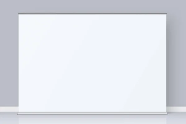 Bannière vectorielle rollup blanche avec espace de copie. — Image vectorielle