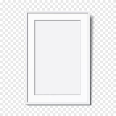 Asılan beyaz çerçeve arka planda izole.