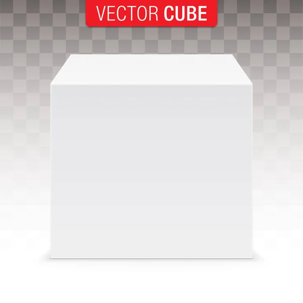 Cubo de vetor branco no fundo transparente. — Vetor de Stock