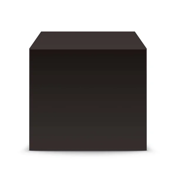 Cubo vectorial negro aislado sobre fondo blanco. — Vector de stock