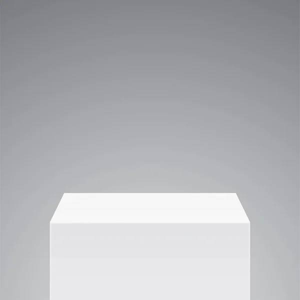 Piédestal blanc, debout sur le fond gris. — Image vectorielle