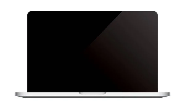 Laptop-Vektor-Attrappe mit klarem schwarzen Bildschirm. — Stockvektor