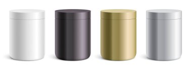 Parlak, yuvarlak metal kaplar..