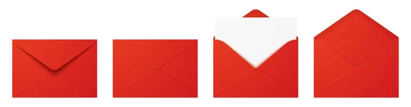 Ensemble vectoriel des enveloppes rouges réalistes. — Image vectorielle