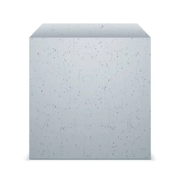 Cube en béton isolé sur un fond. — Image vectorielle