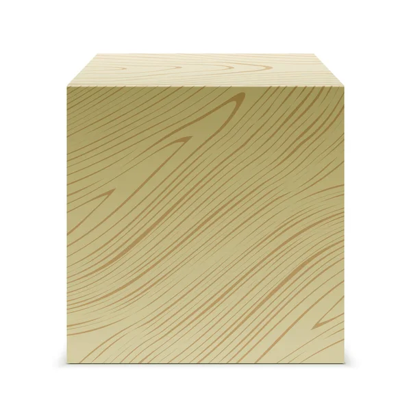 Wooden material cube isolated on a background. — Stock Vector