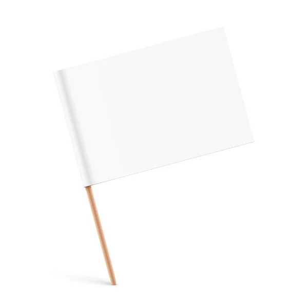 Tahta çubuklu beyaz kağıt bayrak.