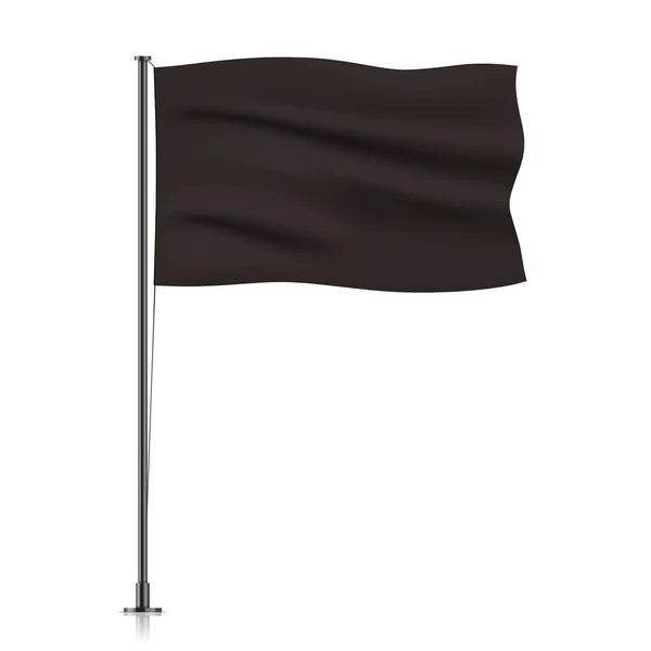 Bandera vectorial negra aislada sobre fondo blanco. — Archivo Imágenes Vectoriales