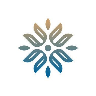 Soyut renkli bir çiçek ikonu vektör şablonu.