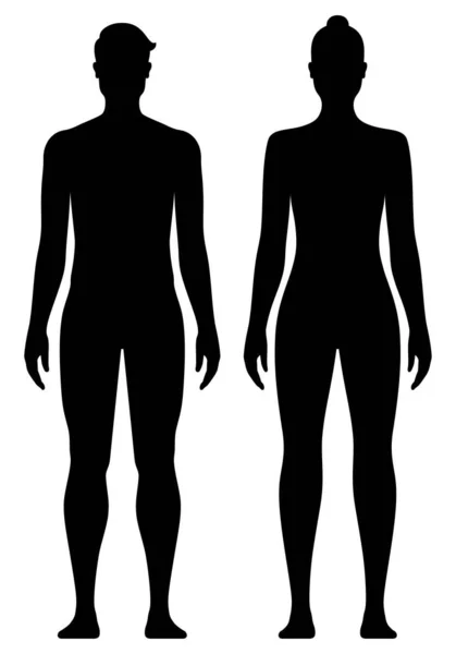 Hombre y mujer con cuerpo atlético. — Vector de stock