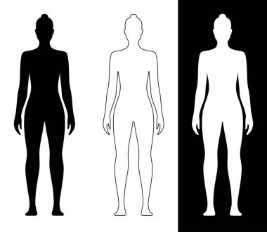 Arkaplanda izole edilmiş kadın vücudu şekli.