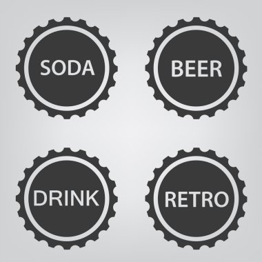 şişe kapağı Icon set.