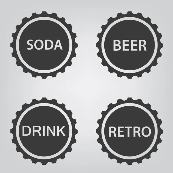 Botella tapa icono conjunto . — Vector de stock