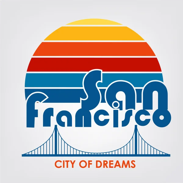 San Francisco typografie, graphics, vectoren — Stockvector