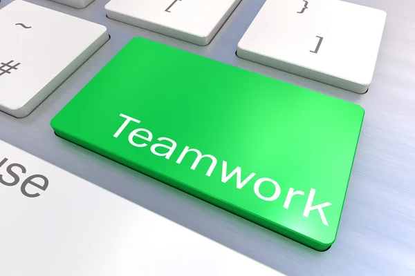 Teamwork keyboard button — Stock Photo, Image