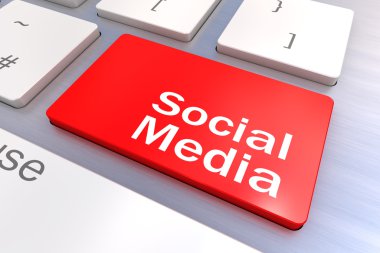Bilgisayar klavye bir sosyal medya kavramı ile