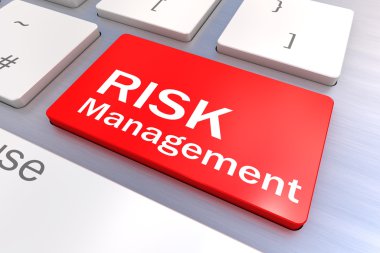 Bilgisayar klavye bir Risk Yönetimi düğmesi kavramı ile