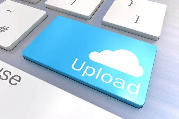 Przycisk klawiatury Upload chmura — Zdjęcie stockowe