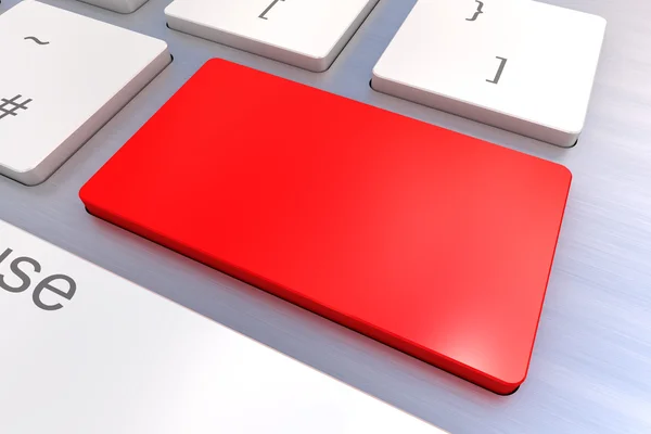 Botão teclado vermelho em branco — Fotografia de Stock
