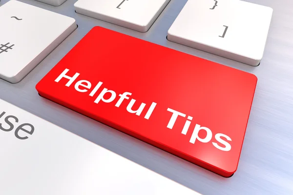 Computer keyboard with a Helpful Tips Button Concept — Stock Photo, Image